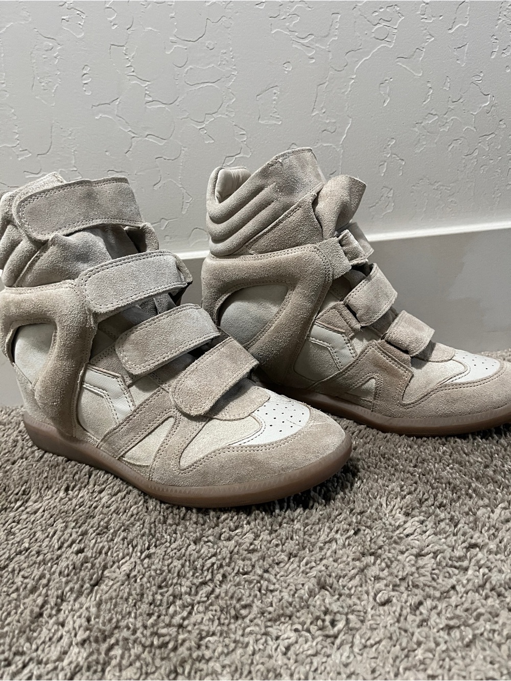 Isabel Marat Women’s Bekett Suede High-Top Velcro Sneakers - Picture 2 of 6